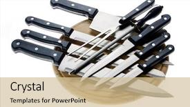  Presentation with knives - Amazing presentation having set of chef's backdrop and a  colored foreground