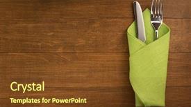  Presentation with napkin - Presentation featuring knife and fork at napkin background and a tawny brown colored foreground