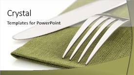  Presentation with spoon - Audience pleasing presentation theme consisting of knife and fork on white backdrop and a white colored foreground