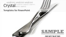  Presentation with pure white - Beautiful slides featuring knife and fork stacked up backdrop and a white colored foreground