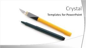  Presentation with pen - Beautiful presentation theme featuring capillaries - knife and pen backdrop and a white colored foreground