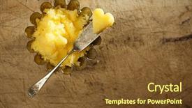  Presentation with shape heart - Presentation theme having knife and wooden backdrop background and a tawny brown colored foreground