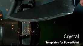  Presentation with workshop - Presentation theme with knife-beeing-sharpen-in-workshop background and a black colored foreground