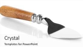  Presentation with blade - Amazing slide set having knife blade for cake isolated on white background backdrop and a white colored foreground