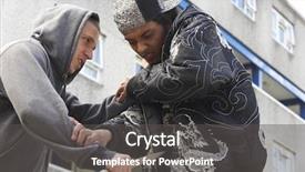  Presentation with knife crime - Cool new presentation theme with social problems - knife crime on urban street backdrop and a dark gray colored foreground