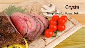  Presentation with barbecue - Audience pleasing slide deck consisting of knife fark - beef barbecue served on big backdrop and a  colored foreground