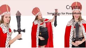  Presentation with blank whiteboard isolated on white - PPT theme having knife fark - businesslady wearing crown isolated background and a  colored foreground