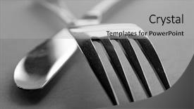  Presentation with artistic - Slide deck with silver black pattern - artistic cutlery background and a light gray colored foreground