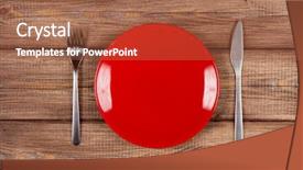  Presentation with empty of wood table top - Cool new presentation design with empty plate on a wooden backdrop and a red colored foreground