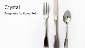  Presentation with spoon - Audience pleasing slide deck consisting of knife fork and spoon silverware backdrop and a white colored foreground