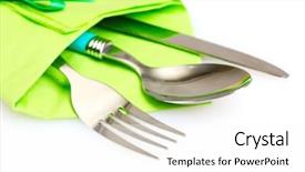  Presentation with spoon - Theme consisting of knife fork and spoon background and a white colored foreground