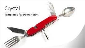  Presentation with corkscrew - Amazing presentation theme having knife fork spoon and corkscrew backdrop and a white colored foreground