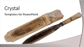  Presentation with philippine history - Slide deck consisting of knife from philippines isolated background and a white colored foreground