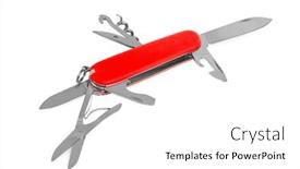  Presentation with knife stand - Amazing presentation design having knife-multitool-isolated-on-white backdrop and a white colored foreground