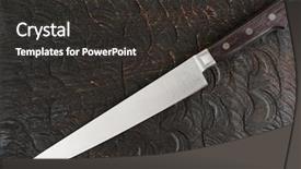  Presentation with restaurant menu black board chalkboard - Colorful theme enhanced with knife on black wooden cutting backdrop and a dark gray colored foreground