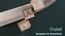  Presentation with tax - PPT theme featuring knife-on-the-alphabet-wooden background and a tawny brown colored foreground