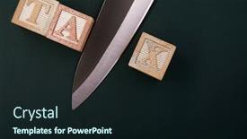  Presentation with alphabet - Colorful slide set enhanced with knife-on-the-alphabet-wooden backdrop and a wine colored foreground