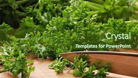  Presentation with free organic cosmetic - Slides featuring knife on wooden cutting board background and a tawny brown colored foreground