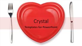  Presentation with shape heart - Cool new slides with knife red plate in heart backdrop and a red colored foreground