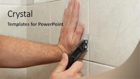  Presentation with renovation - Presentation design consisting of knife removing the old background and a light gray colored foreground