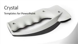  Presentation with background - Colorful presentation theme enhanced with knife sharpener isolated on white backdrop and a  colored foreground