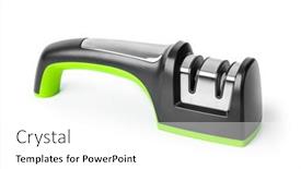  Presentation with background - Beautiful theme featuring knife-sharpener-isolated-on-white backdrop and a white colored foreground