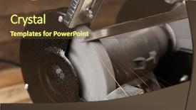  Presentation with closeup of foosball table soccer - Beautiful PPT layouts featuring knife sharpener on wooden table backdrop and a  colored foreground