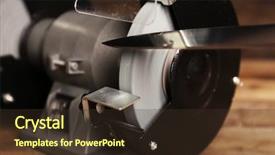  Presentation with wooden - Slide set featuring knife sharpener on wooden table background and a  colored foreground