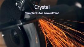  Presentation with iron - Beautiful presentation theme featuring knife sharpener on wooden table backdrop and a wine colored foreground