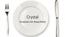  Presentation with white marble plate marble - Presentation theme featuring quadratic - knife white plate and fork background and a sky blue colored foreground