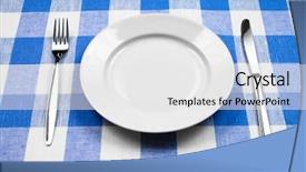  Presentation with pink and blue acrylic smoke white - Audience pleasing presentation consisting of knife white plate and fork backdrop and a white colored foreground