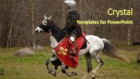  Presentation with horse knight - Cool new theme with knight on horse backdrop and a tawny brown colored foreground