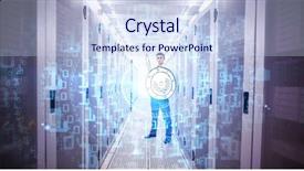  Presentation with warrior - Cool new slide set with knight shining armor - shiny spiral of binary code backdrop and a sky blue colored foreground