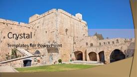  Presentation with ancient israel - Audience pleasing slide deck consisting of knight templar castle in ancient backdrop and a soft green colored foreground
