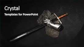  Presentation with mail - Presentation with knighthood - medieval chain mail iron gauntlet background and a black colored foreground