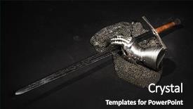  Presentation with mail - Amazing PPT layouts having knighthood - medieval chain mail iron gauntlet backdrop and a black colored foreground
