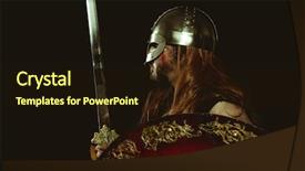  Presentation with sword shield - Beautiful PPT layouts featuring knights - knight viking warrior with metallic backdrop and a wine colored foreground