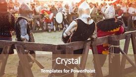  Presentation with knight - Slide deck having knights - medieval knight before fight background and a tawny brown colored foreground