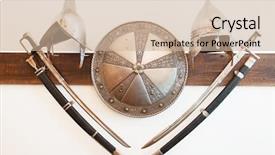  Presentation with knights - PPT theme enhanced with knights armour in the medieval background and a soft green colored foreground