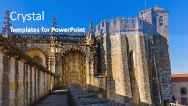  Presentation with knights - Beautiful PPT layouts featuring knights-of-the-templar-convents backdrop and a teal colored foreground