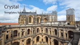  Presentation with knights - Presentation theme featuring knights of the templar convents background and a light blue colored foreground