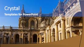  Presentation with knights - Amazing slide deck having knights of the templar convents backdrop and a teal colored foreground