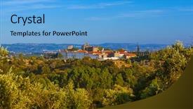  Presentation with knights - Colorful PPT theme enhanced with knights of the templar convents backdrop and a light blue colored foreground