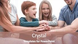  Presentation with unity - Presentation enhanced with knit family showing their unity background and a coral colored foreground