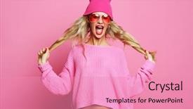  Presentation with cool - Amazing presentation having knitted cap and pink jumper backdrop and a coral colored foreground