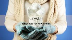  Presentation with christmas angel - Colorful presentation design enhanced with knitted christmas angel in female hand on color background backdrop and a lemonade colored foreground