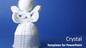  Presentation with christmas angel - Colorful PPT theme enhanced with knitted christmas angel on color background backdrop and a ocean colored foreground
