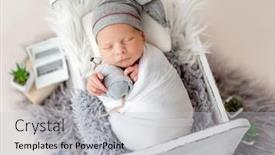  Presentation with fabrics - Presentation theme enhanced with knitted-in-white-fabrics-newborn background and a light gray colored foreground