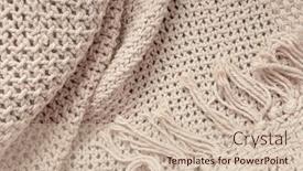  Presentation with linen - PPT theme consisting of knitted-linen-canvas-background-fashion background and a soft green colored foreground