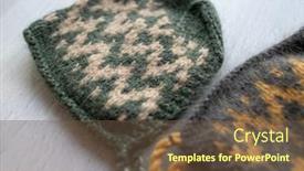  Presentation with knitted clothes - Slide deck featuring knitted-newborn-baby-clothes-composed background and a tawny brown colored foreground